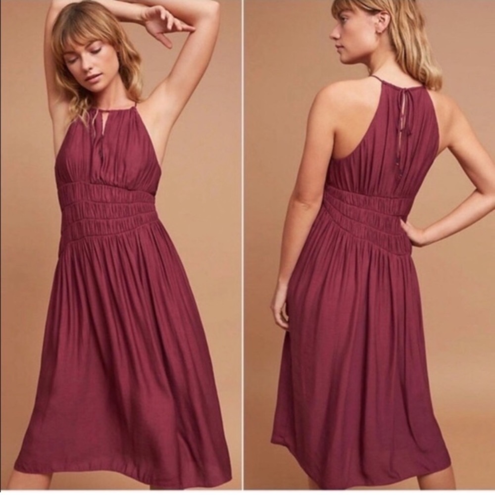 🛍️Anthropologie Plum Midi Dress. Size 0. NWT